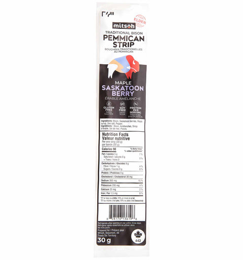 Mitsoh - Maple Saskatoon Berry Pemmican Strip 23g