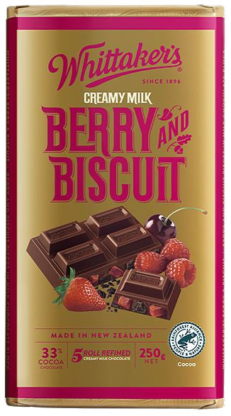 Whittaker's - Berry And Biscuit Block 250gm (shipped frozen)