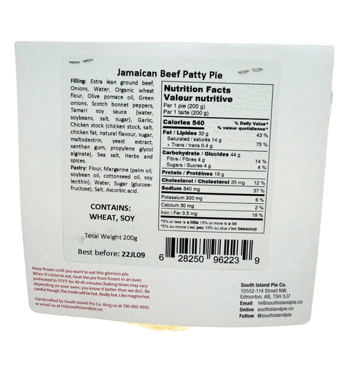 South Island Pie Co - Limited Edition - Jamaican Beef Patty Pie